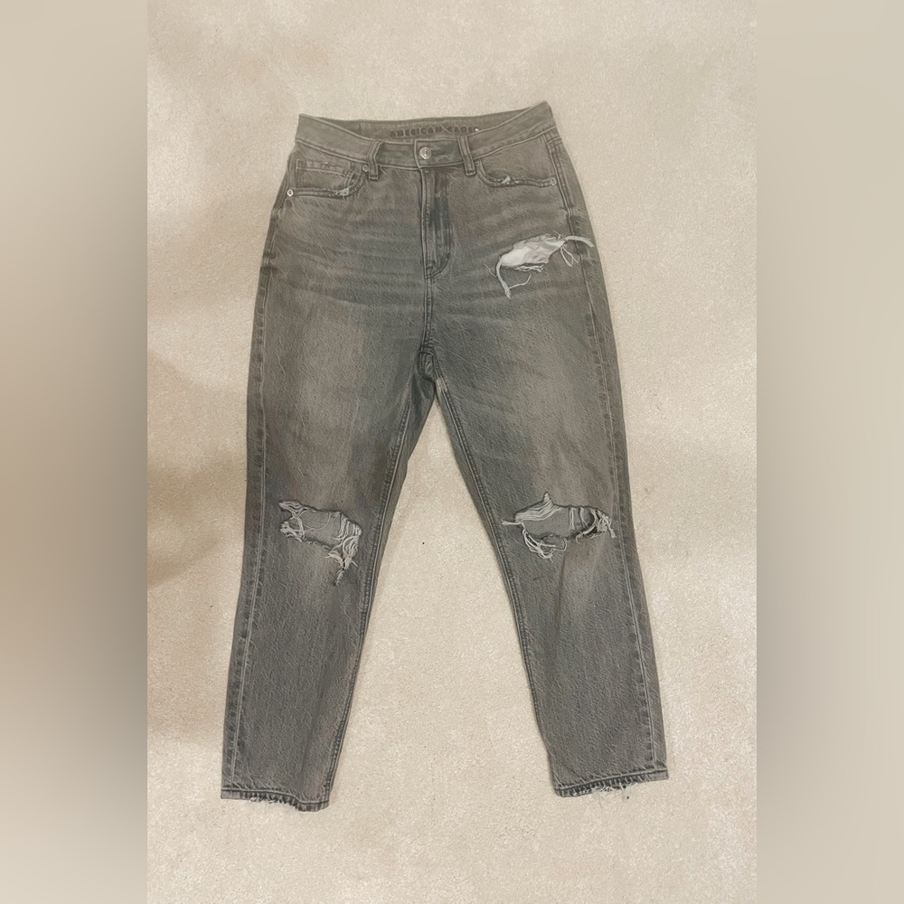 American Eagle distressed mom jeans